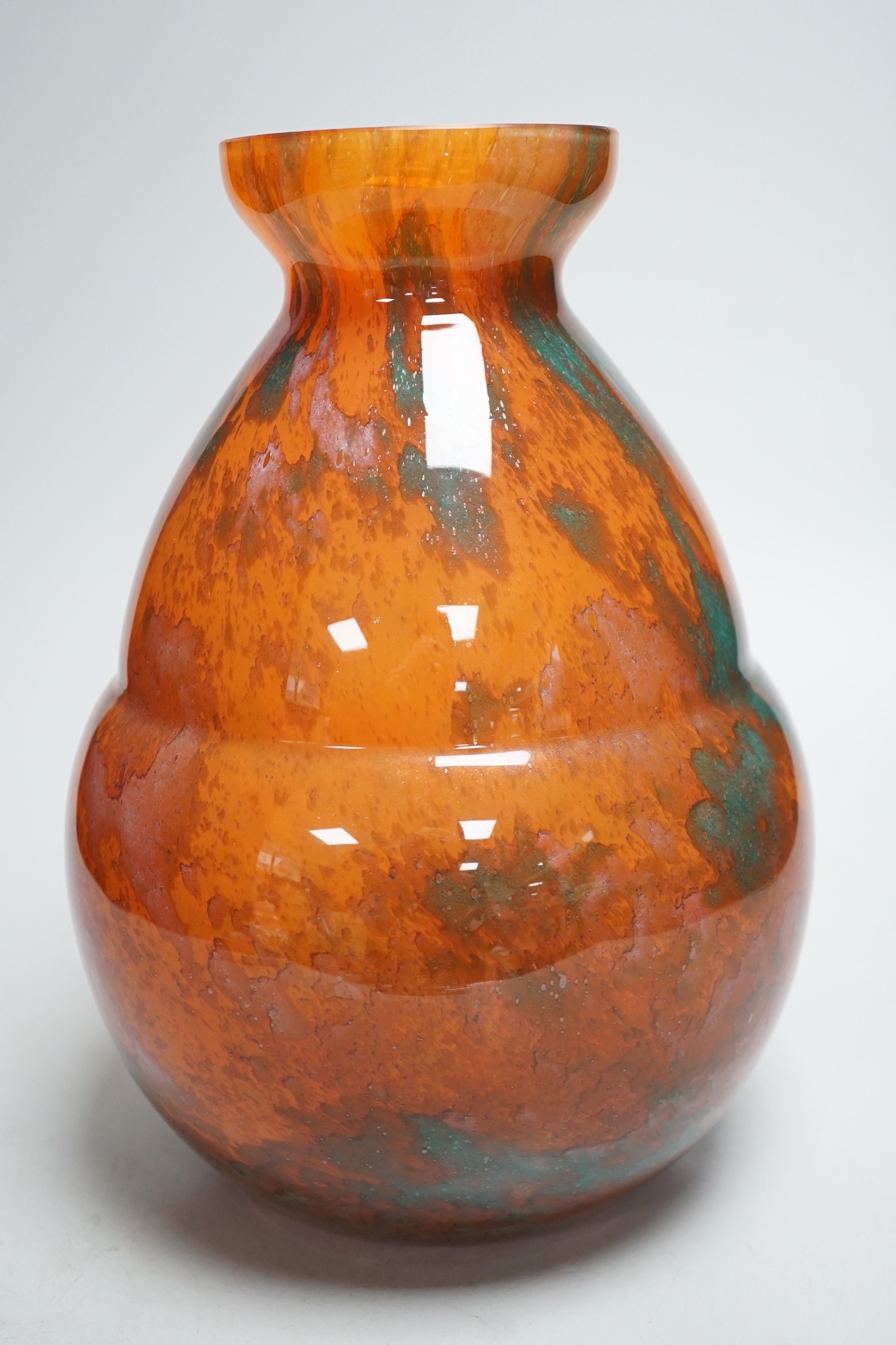 An Art Deco Art glass vase. 29cm tall